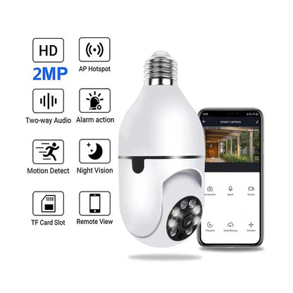 360° Light Bulb Camera 📸🛡️✨